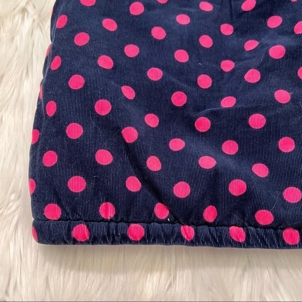 Carter's Baby Girls Sz 6 Months Sleeveless Vest Snap Up Navy Blue Pink Polka Dot